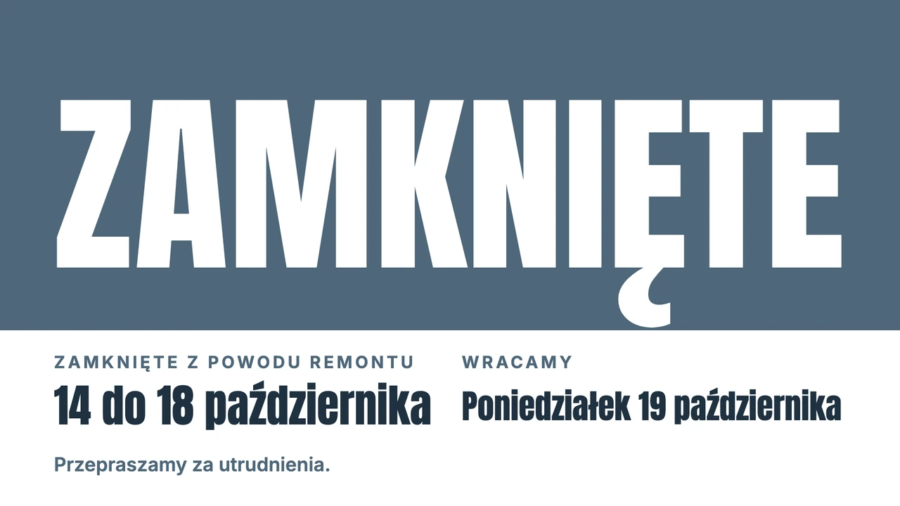Wielkie słowo ZAMKNIĘTE