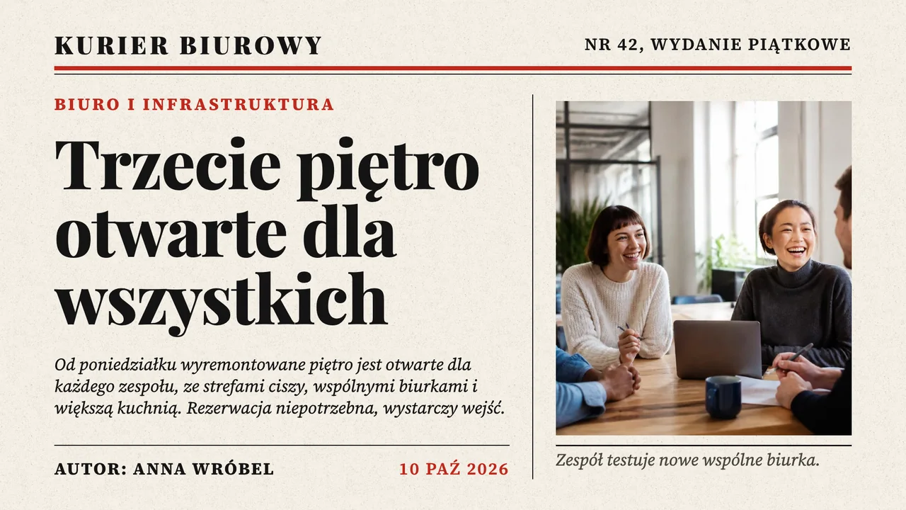 Firmowe wieści na okładce
