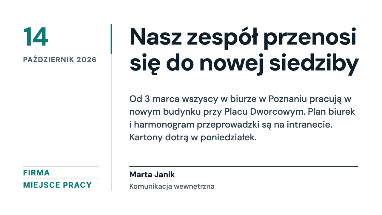 Aktualności z kolumną faktów