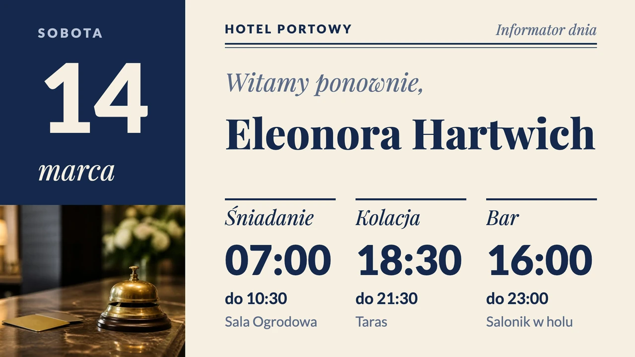 Dzienny biuletyn hotelowy