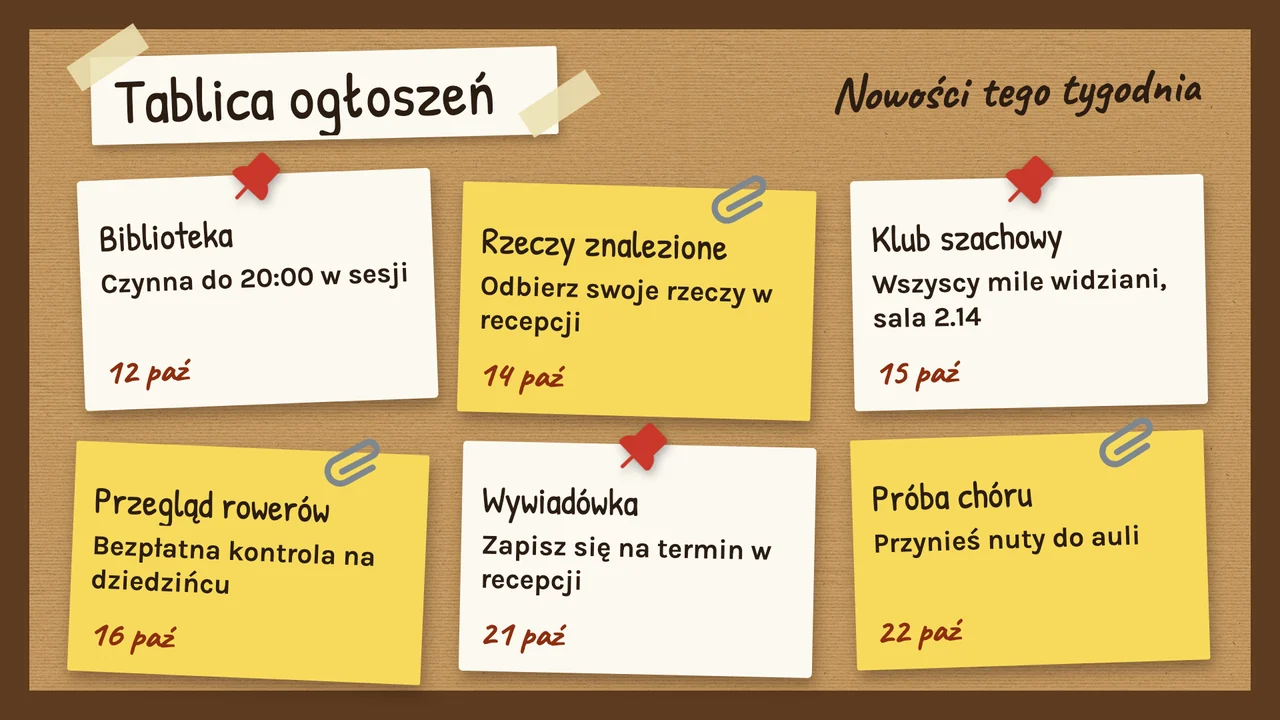 Korkowa tablica ogłoszeń