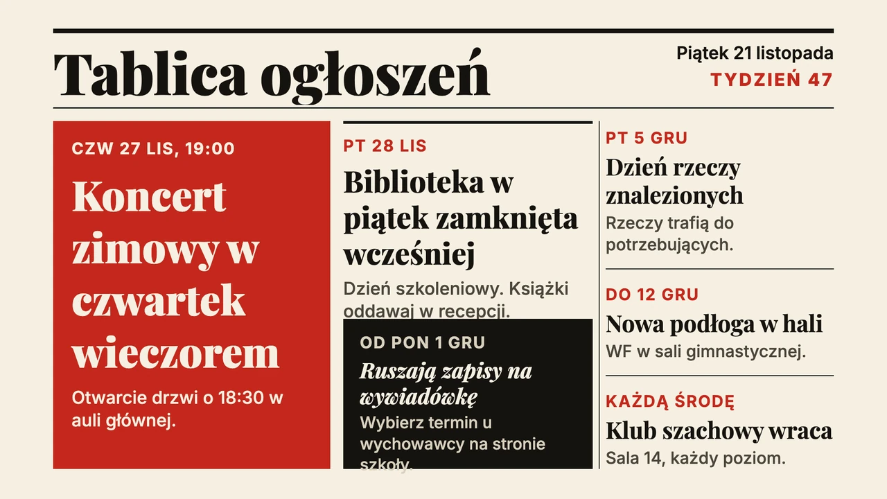 Pierwsza strona ogłoszeń