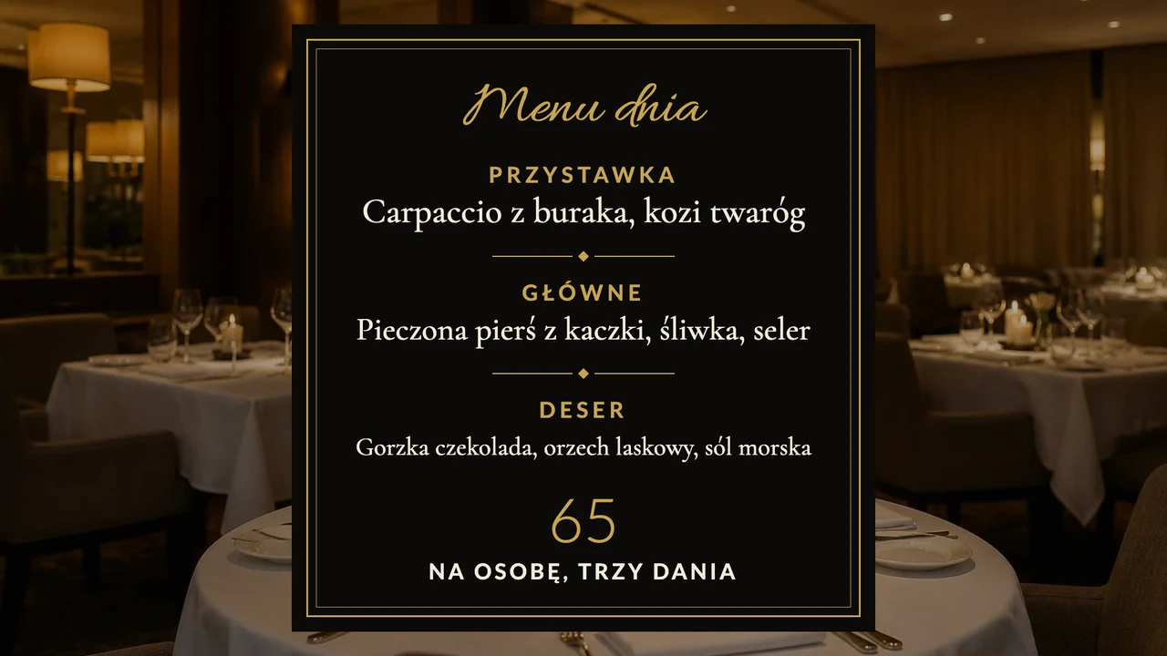 Karta menu degustacyjnego