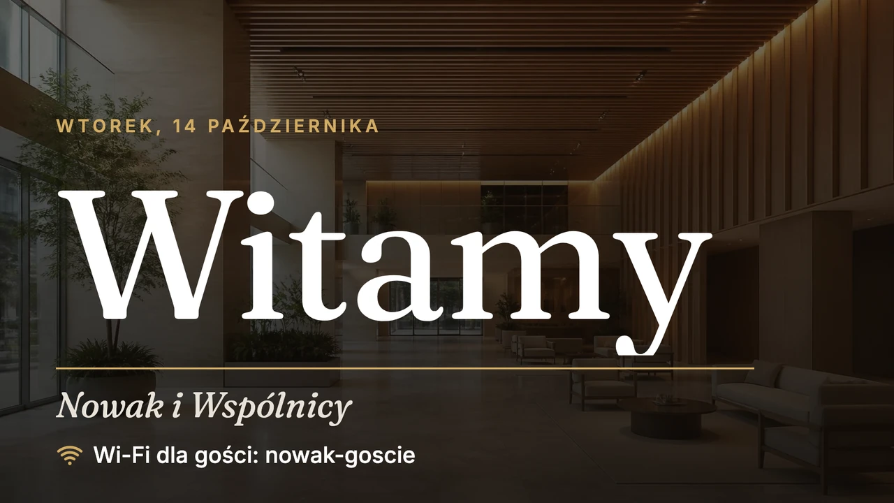Powitanie w holu jak magazyn