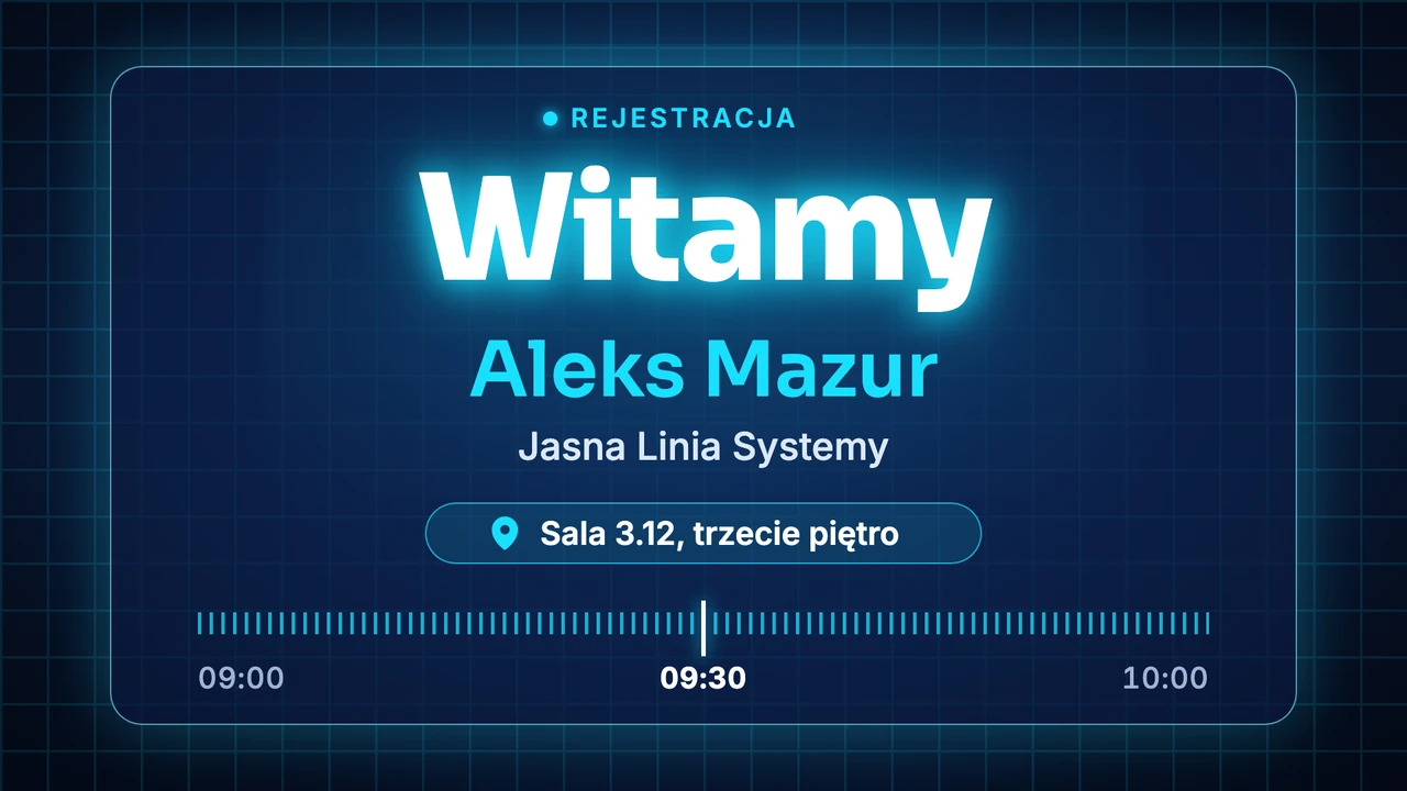 Szklany panel powitalny