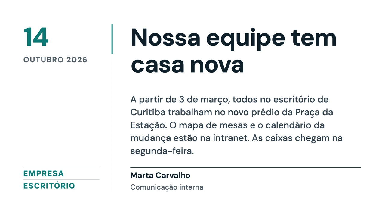 Notícia em ficha de jornal