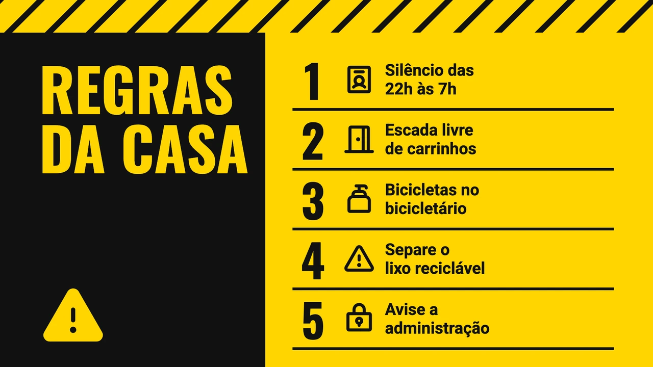 Regras com listras de aviso