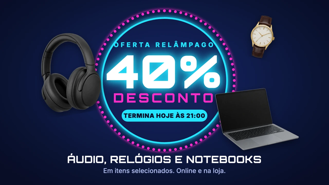 Desconto em mostrador neon