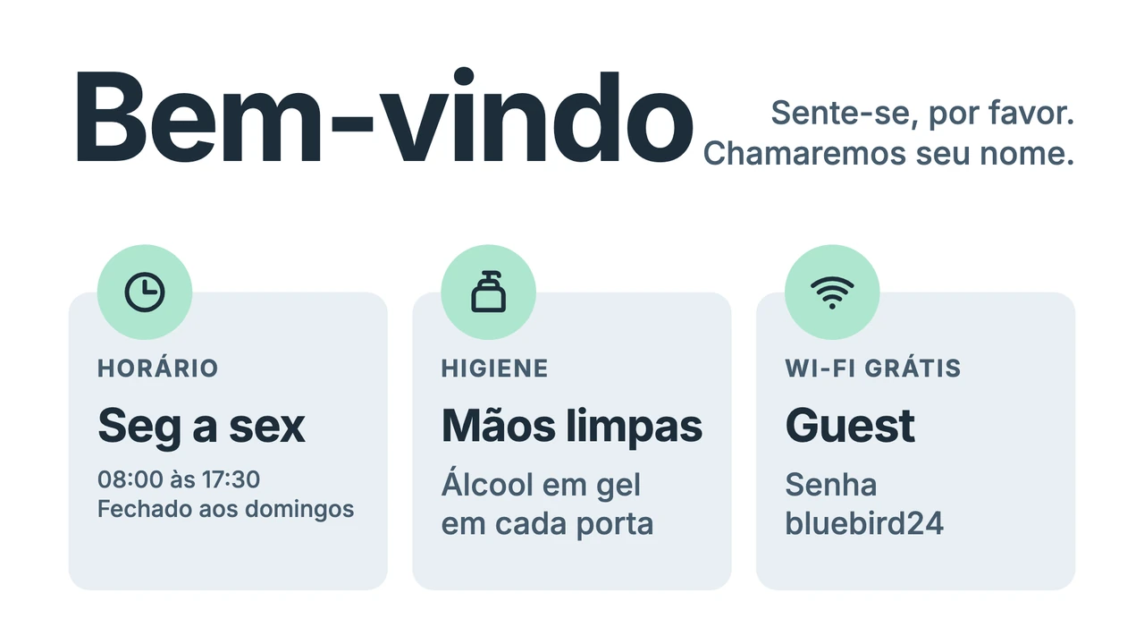 Boas-vindas em cartões
