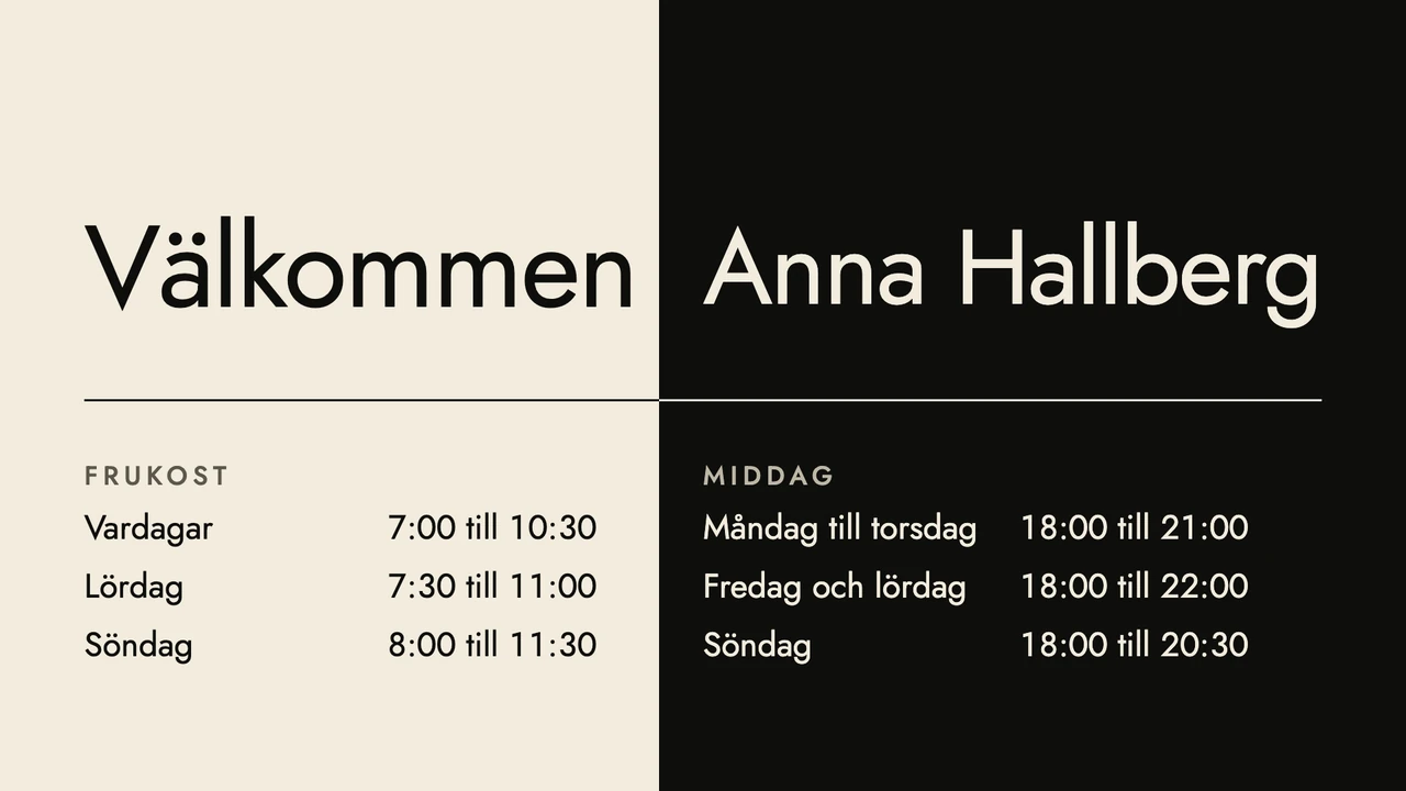 Svart och krämvit välkomst