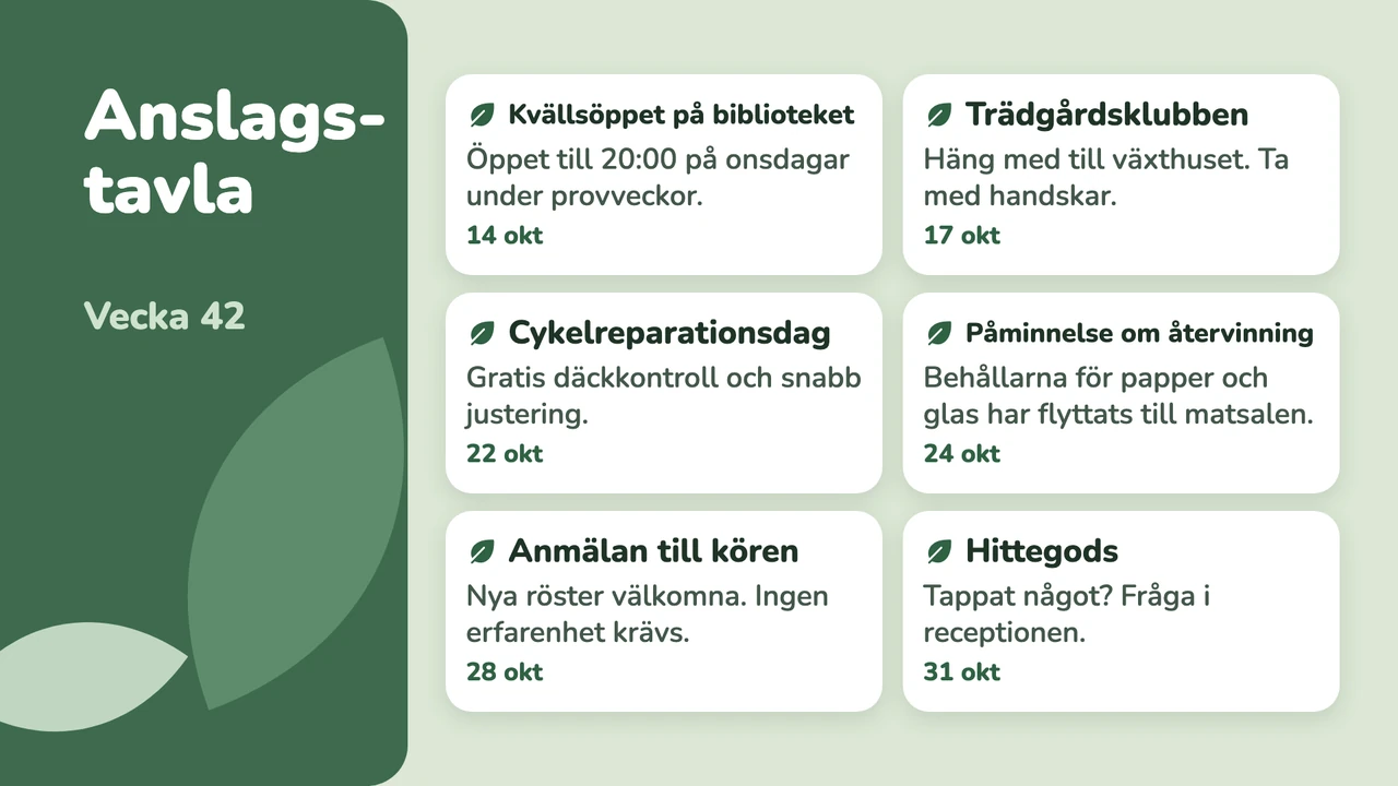 Anslagskort med salviablad