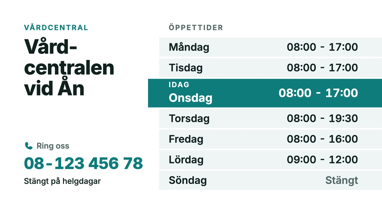 Markerad dag i öppettiderna