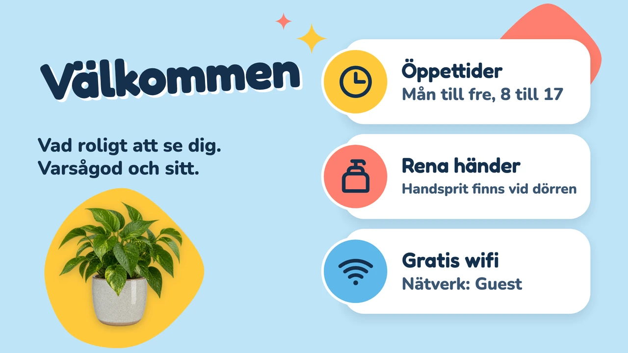 Himmelsblått välkomstrum