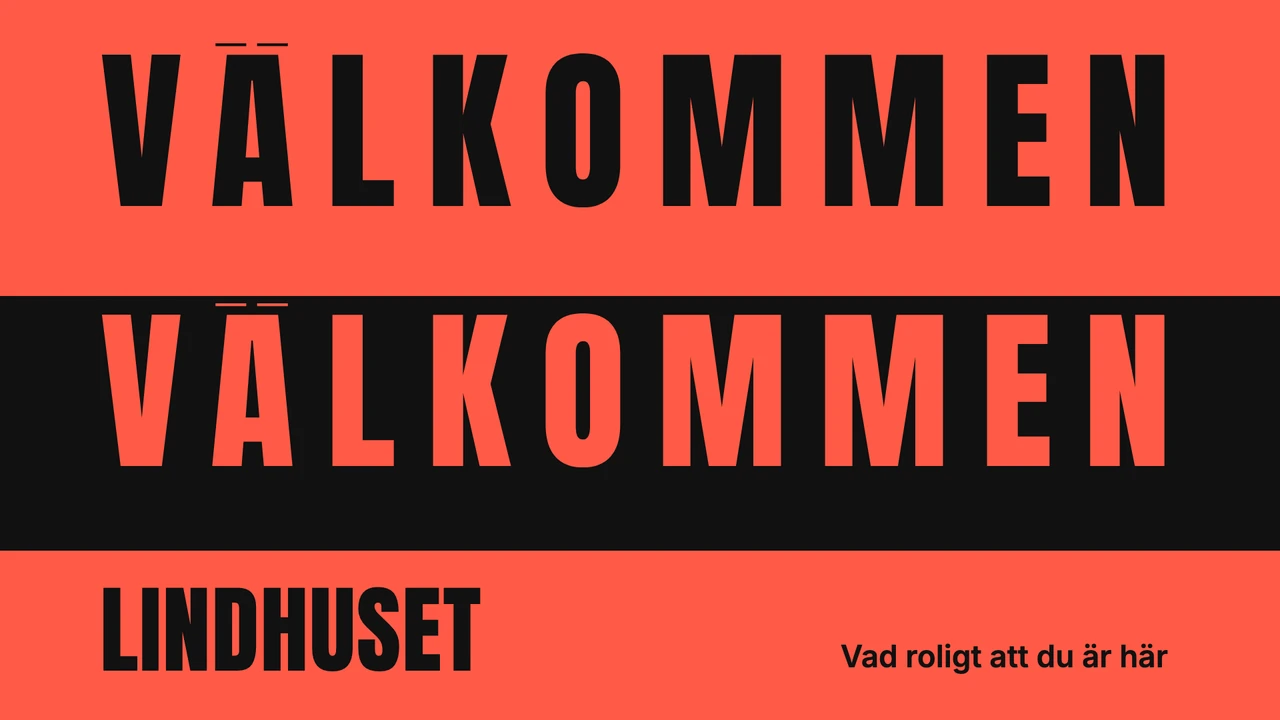 Staplad VÄLKOMMEN-affisch
