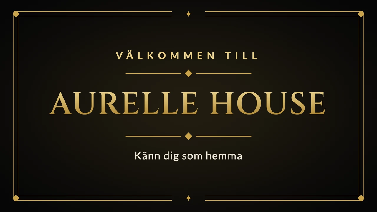 Välkomstkort med guldram