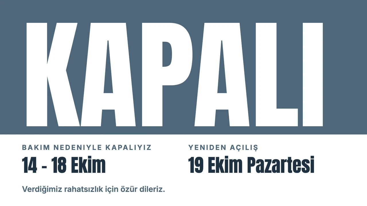 Dev KAPALI yazısı