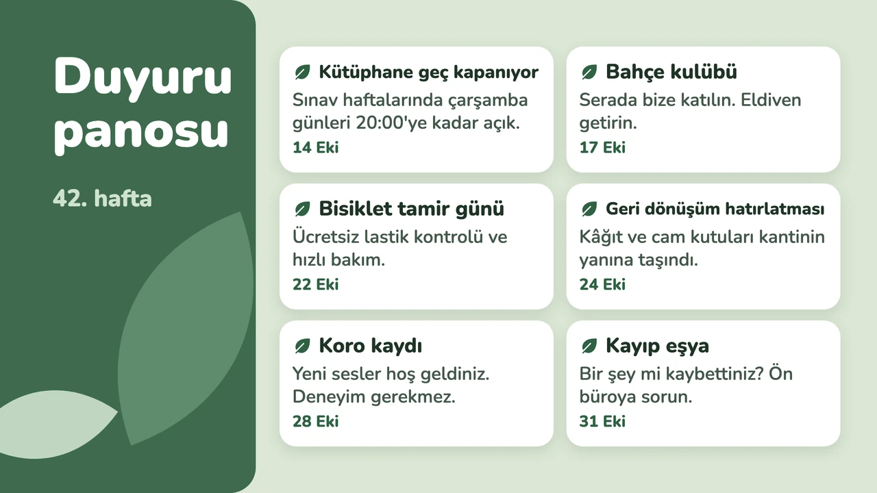 Adaçayı yapraklı duyurular