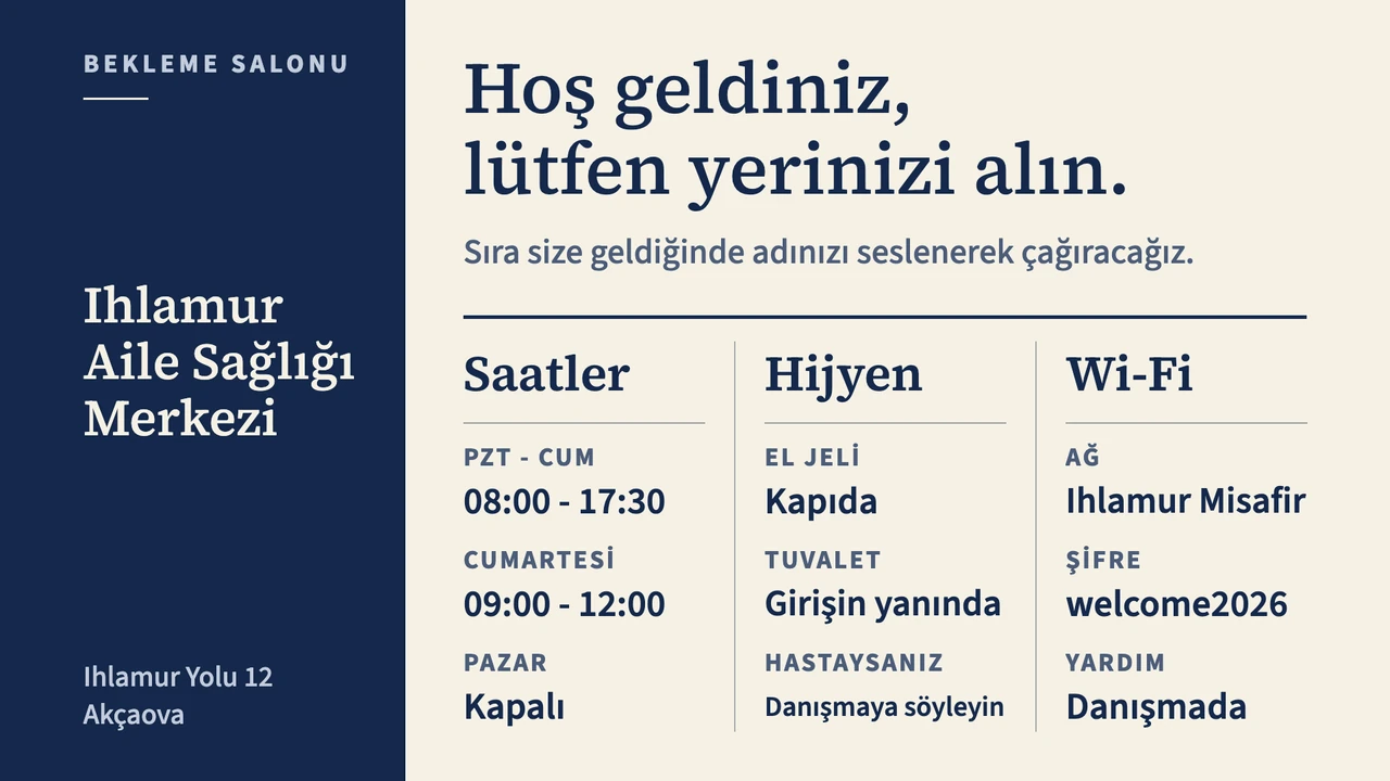 Broşür sırtlı bekleme salonu