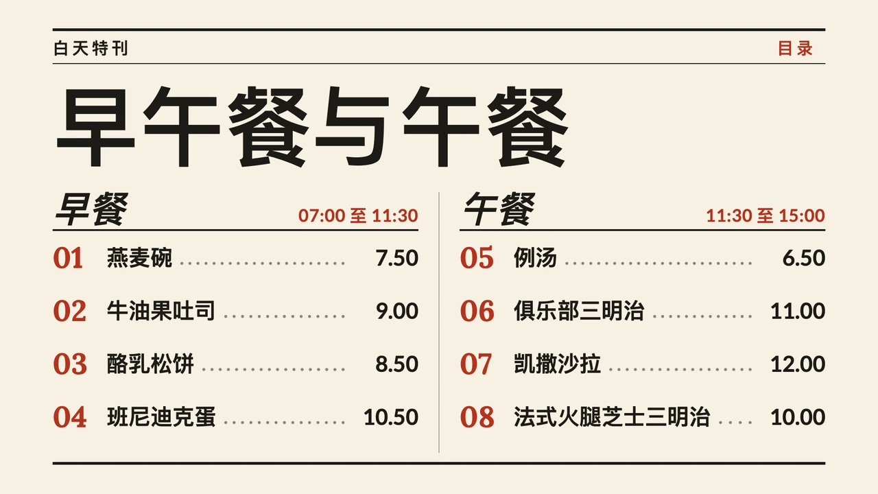 美食杂志目录菜单