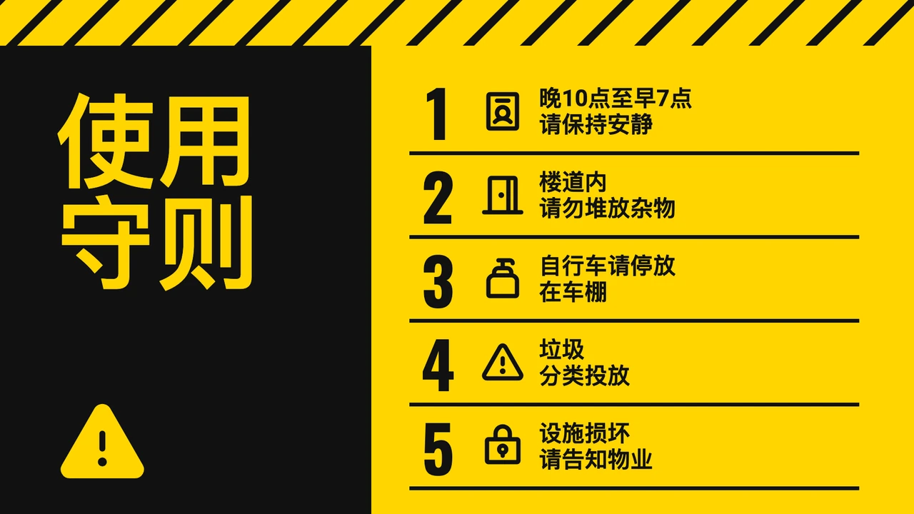 警示条纹守则海报